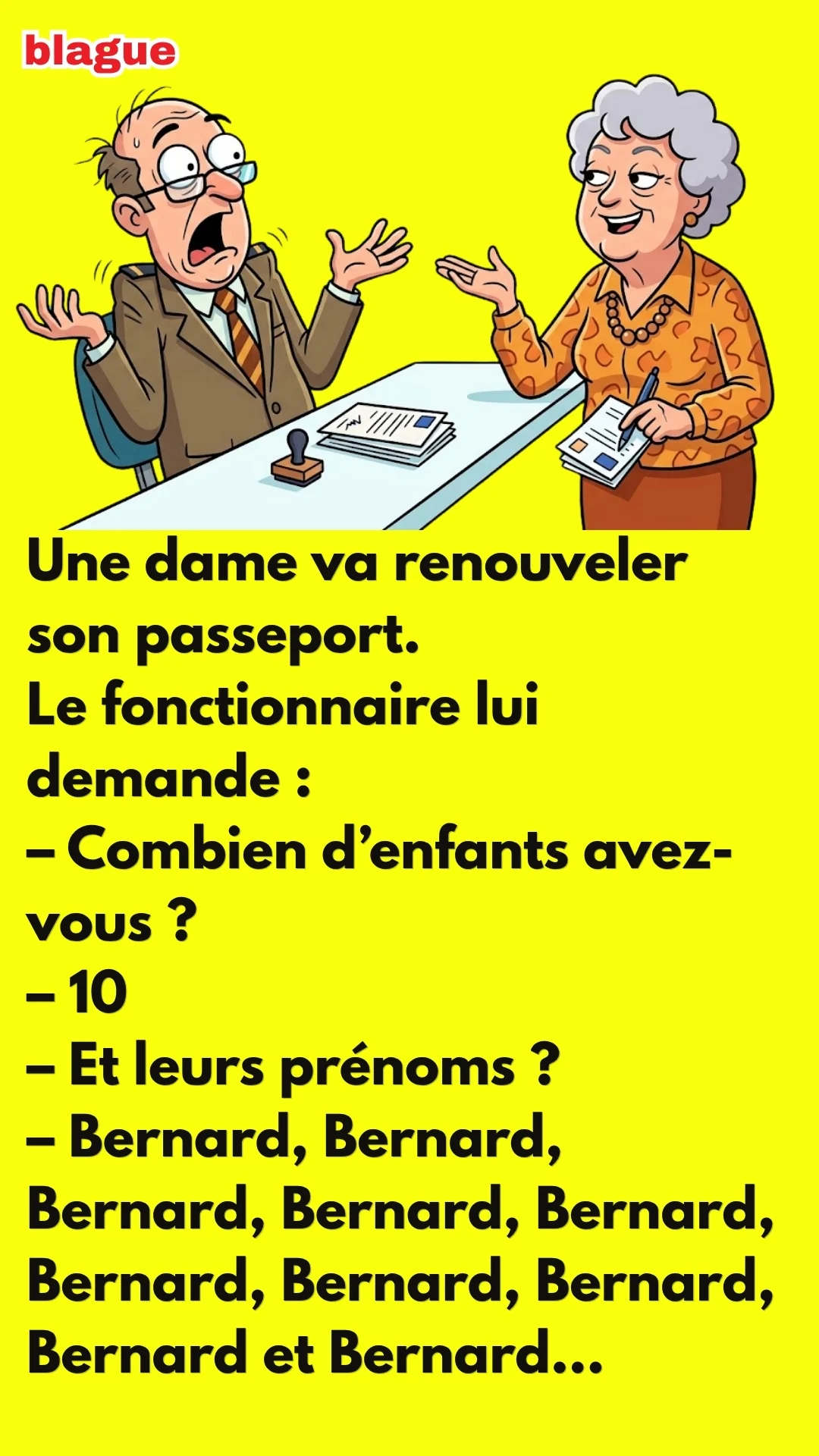 BLAGUE SUR BERNARD ET BERNARD