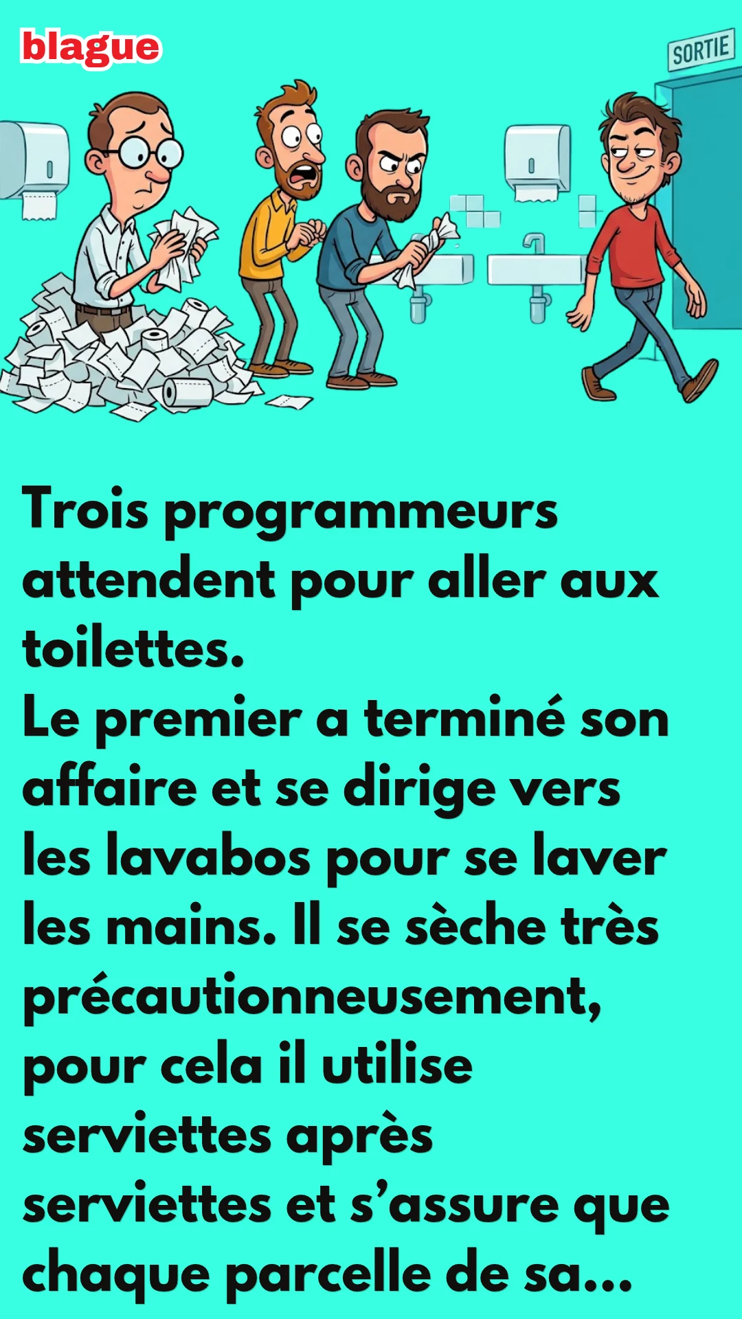 BLAGUE SUR DEVANT LES TOILETTES