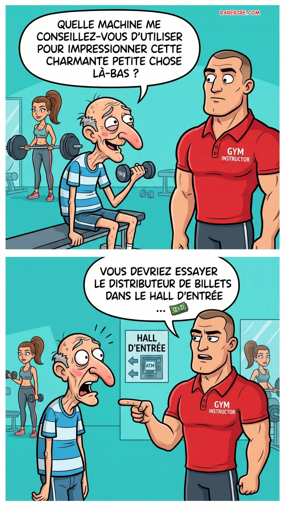 BLAGUE SUR EN SALLE DE GYM.