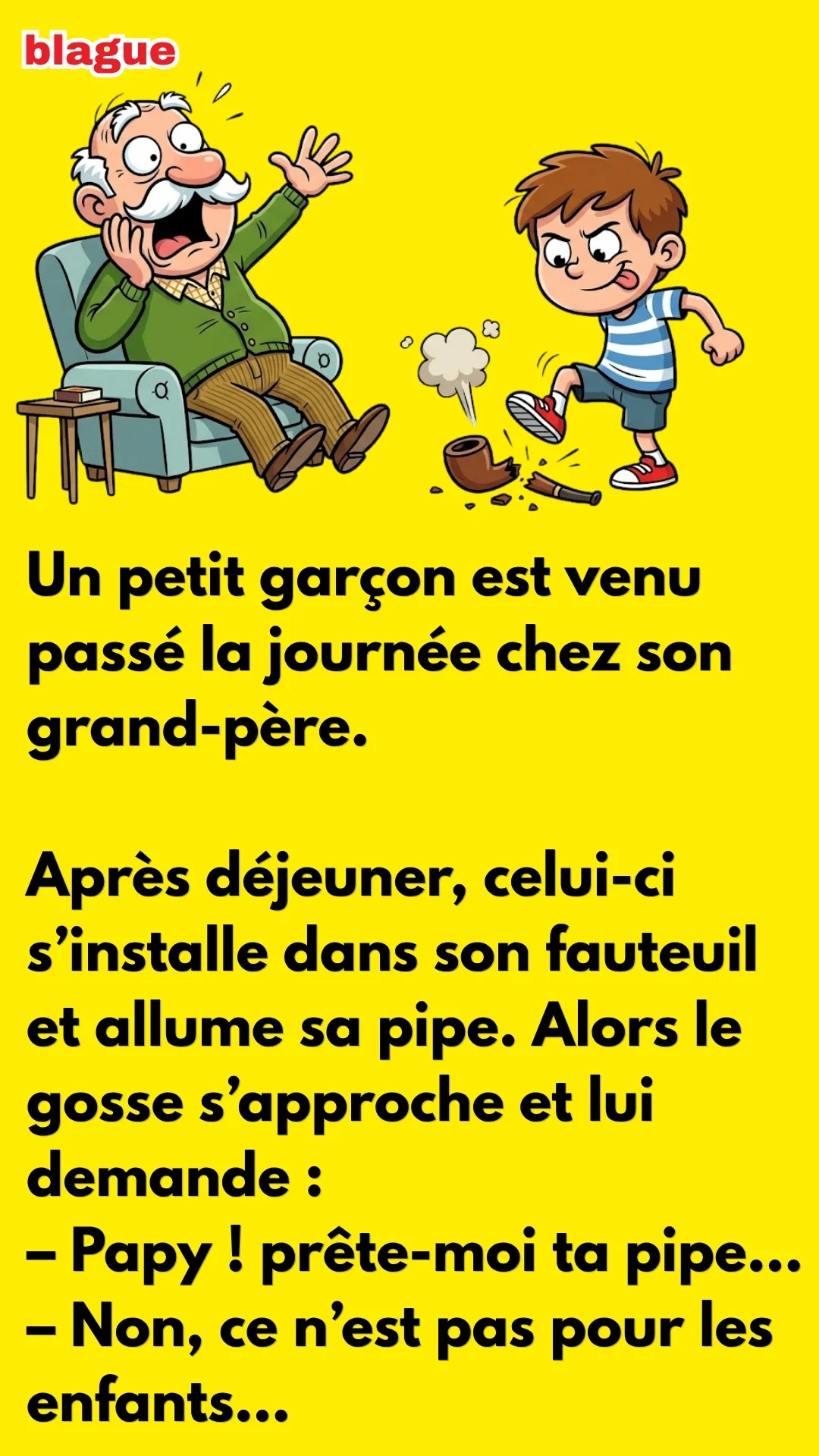 BLAGUE SUR LA PIPE DU PÉPÉ