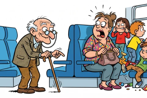 BLAGUE SUR LA PLACE ASSISE.