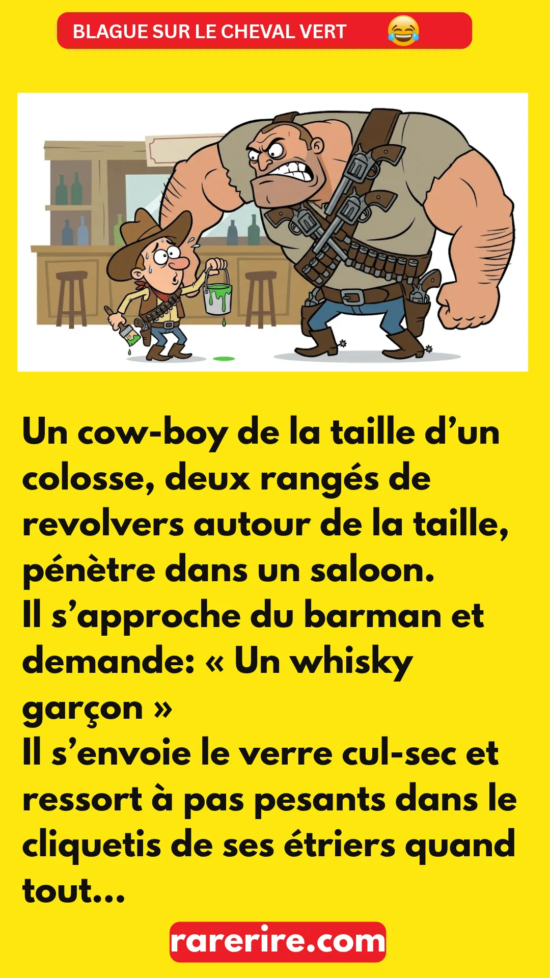 BLAGUE SUR LE CHEVAL VERT 