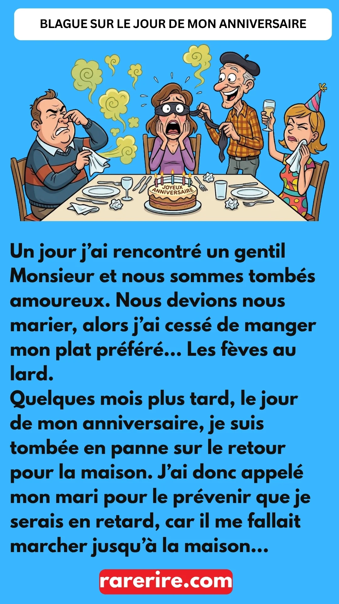BLAGUE SUR LE JOUR DE MON ANNIVERSAIRE