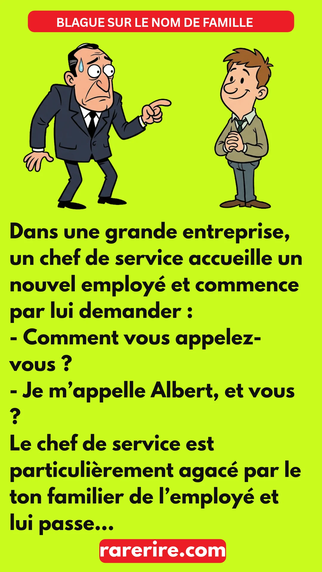 BLAGUE SUR LE NOM DE FAMILLE