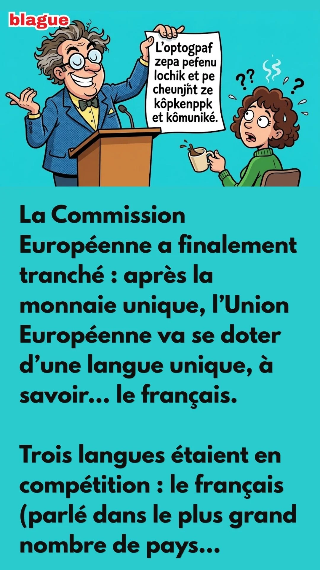 BLAGUE SUR L’EUROFRANÇAIS