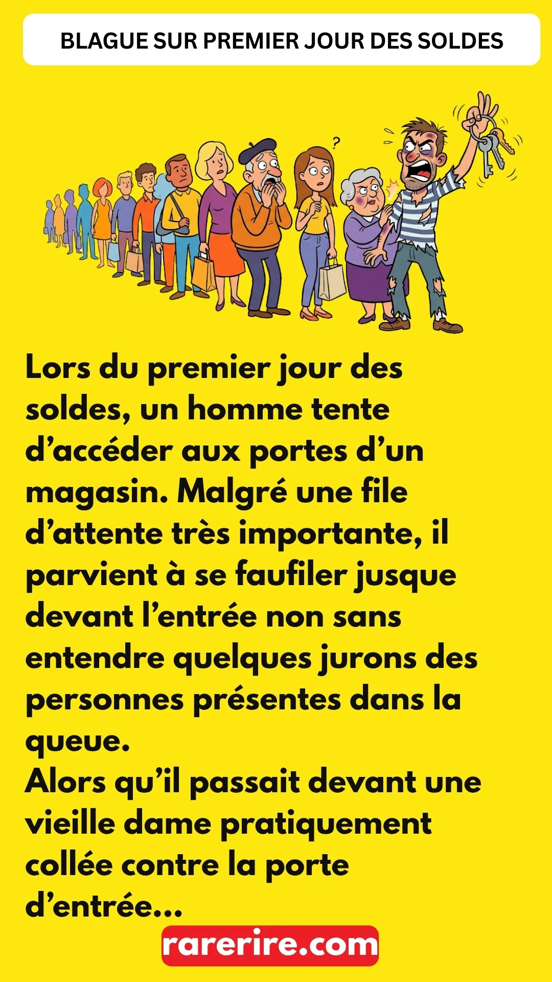 BLAGUE SUR PREMIER JOUR DES SOLDES