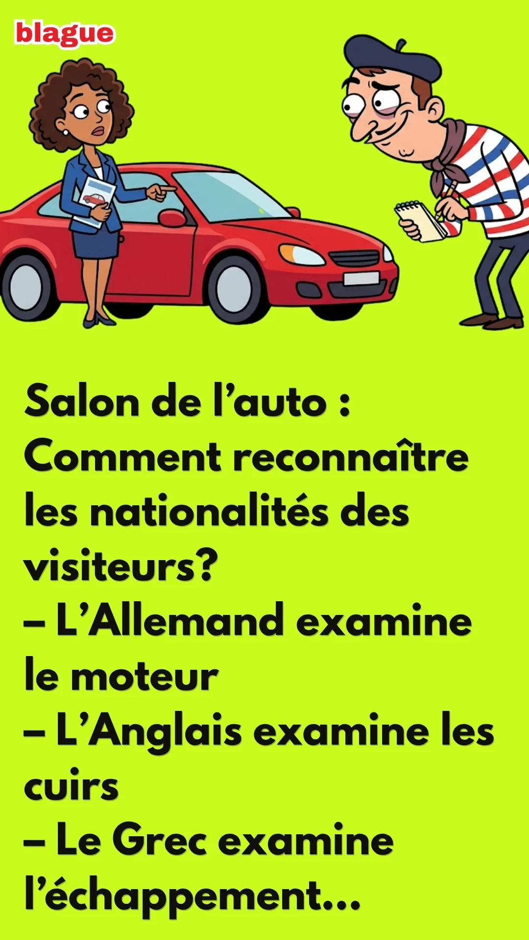 BLAGUE SUR SALON DE L’AUTO
