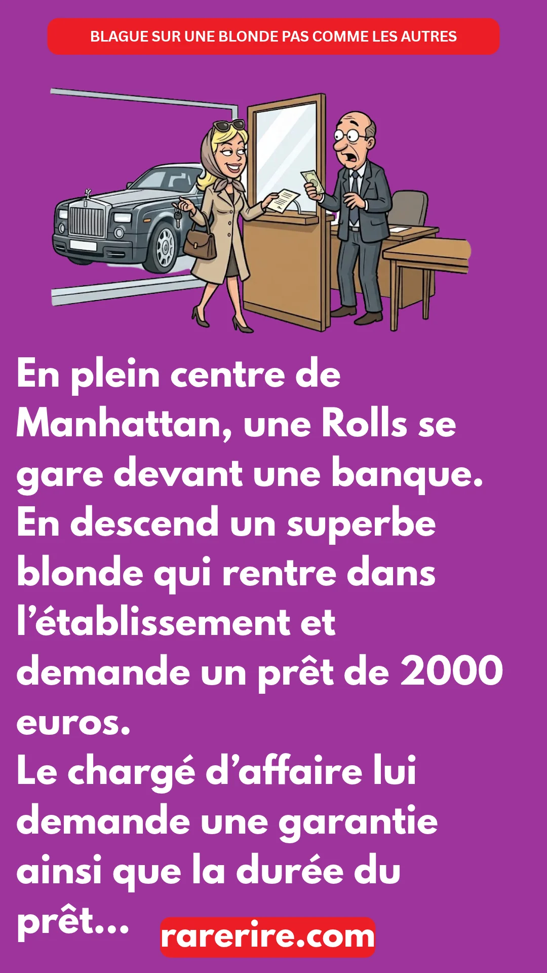 BLAGUE SUR UNE BLONDE PAS COMME LES AUTRES