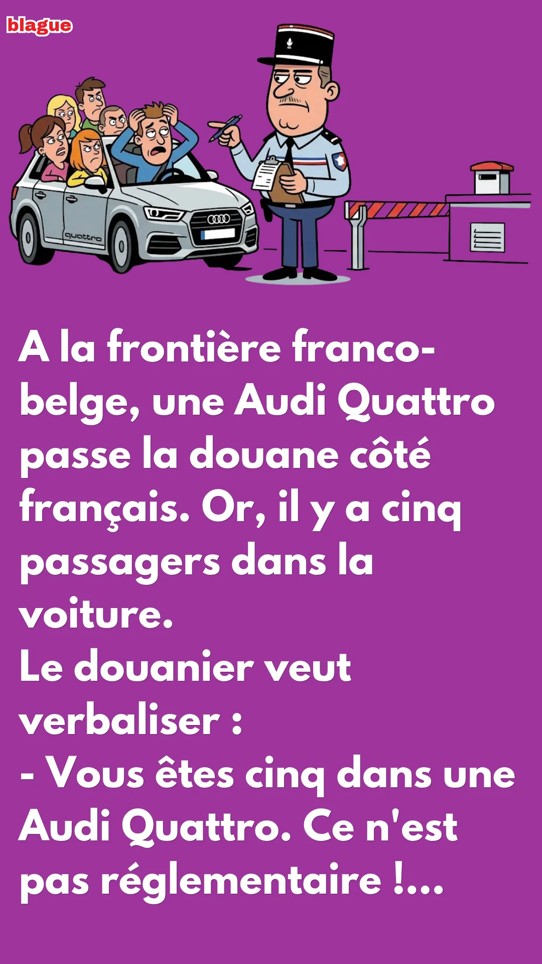Blague sur le douanier belge